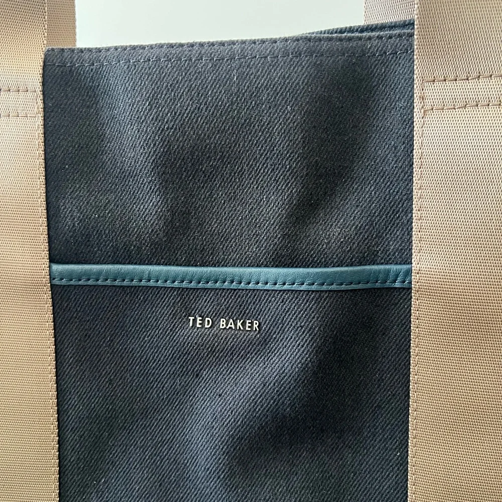 Ted Baker Navy Tote with Tan Straps